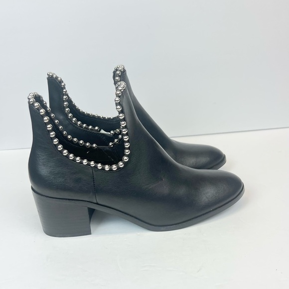 Gianni Bini Nubuck Leather Slip On Ankle Boots Women’s Size 9M Black Leather - Picture 1 of 11